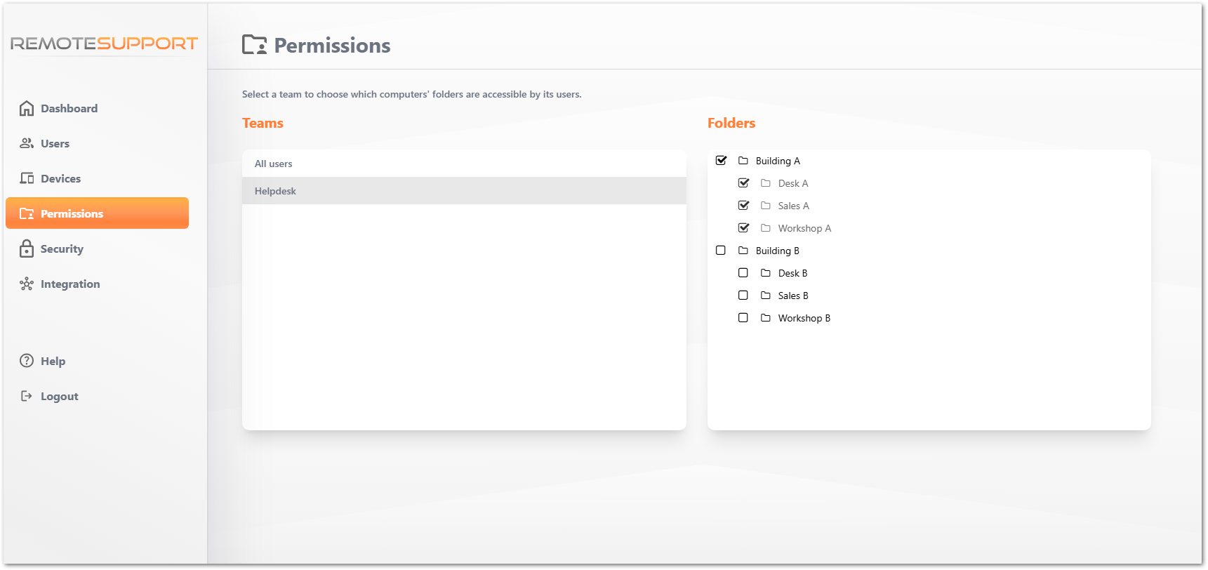 Administration menu