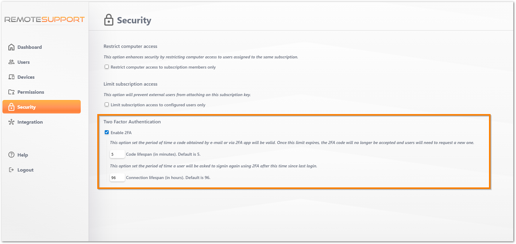 Security Tab