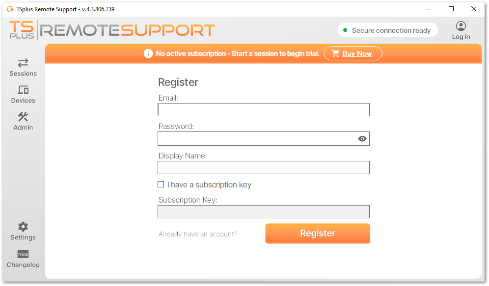 Register menu