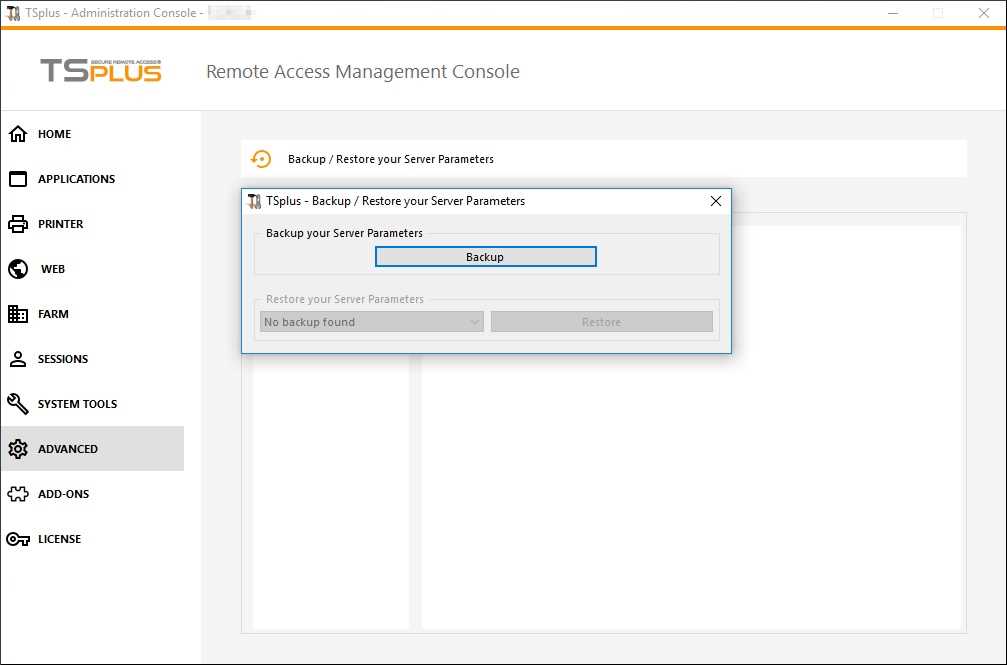 Backup Settings 1