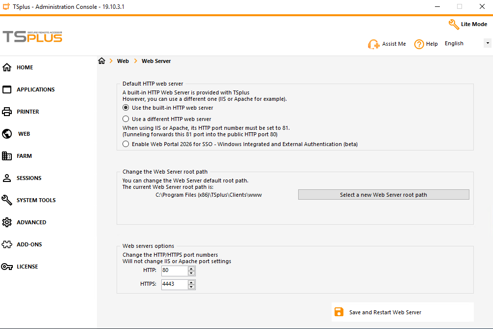 Enable Web Portal with SSO